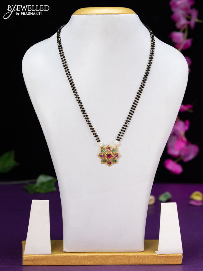 Mangalsutra double layer with kemp stones without earring