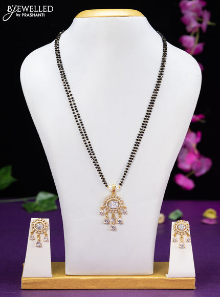 Mangalsutra double layer with cz stones and hangings