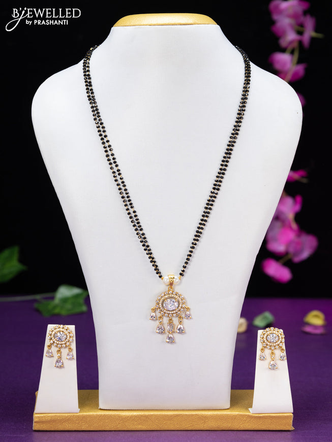 Mangalsutra double layer with cz stones and hangings