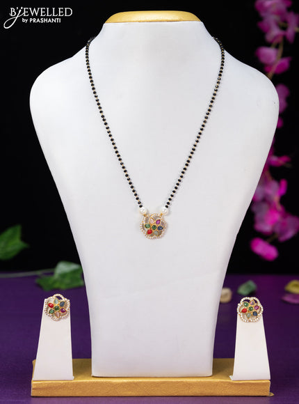 Mangalsutra with multicolour and cz stones