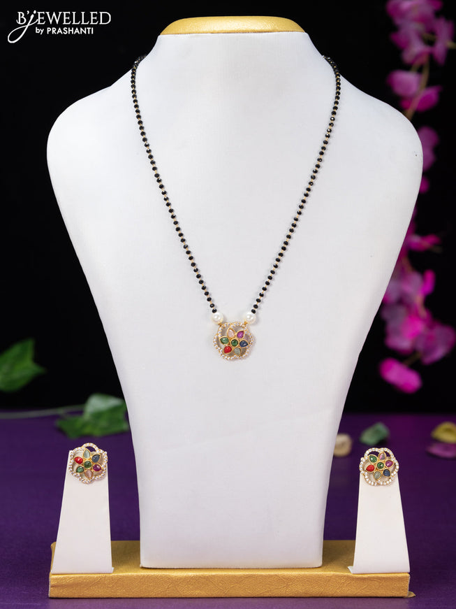 Mangalsutra with multicolour and cz stones