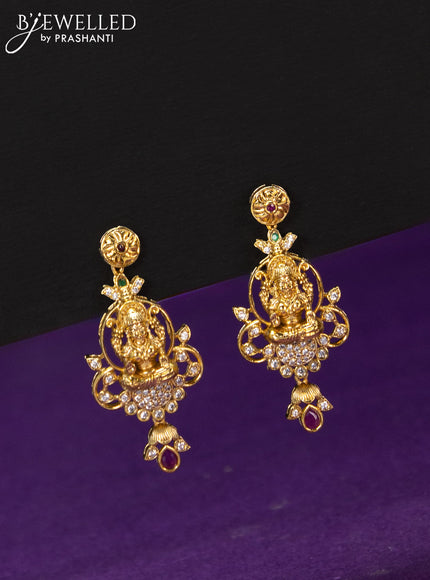 Mangalsutra double layer lakshmi design with ruby and cz stones