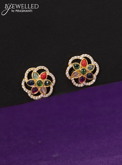 Mangalsutra double layer with multicolour and cz stones