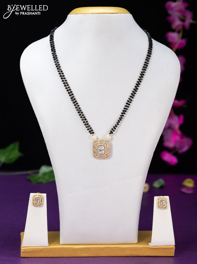 Mangalsutra double layer with cz stones