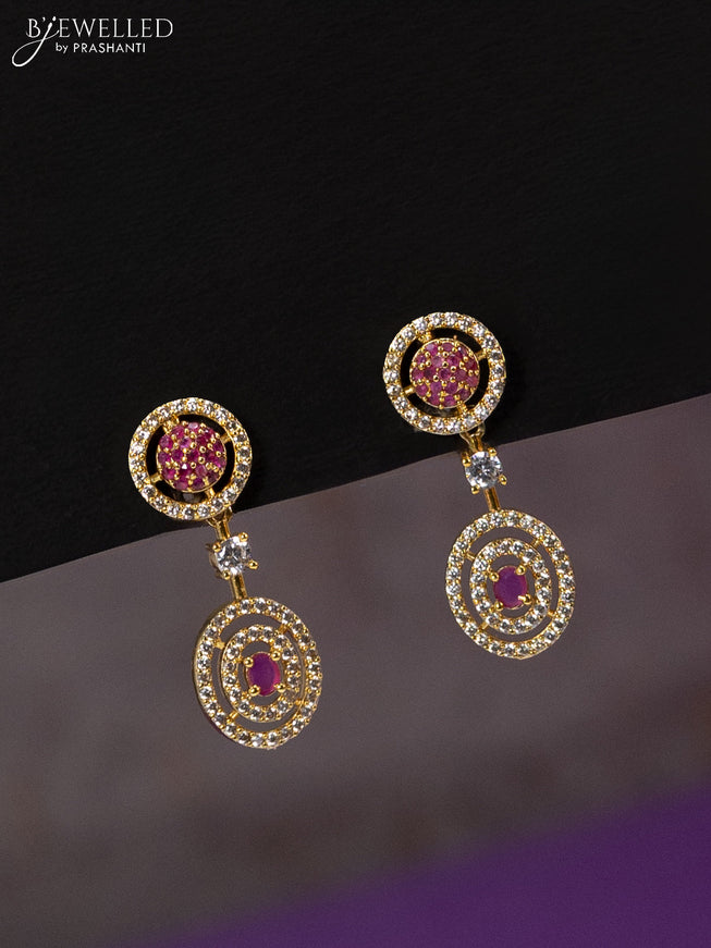 Antique haaram with ruby and cz stones