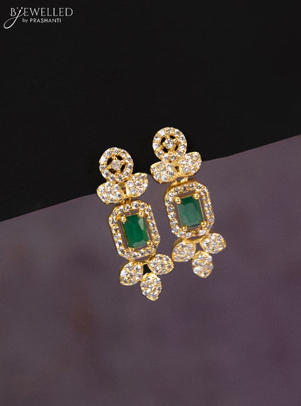 Antique haaram leaf design with emerald and cz stones