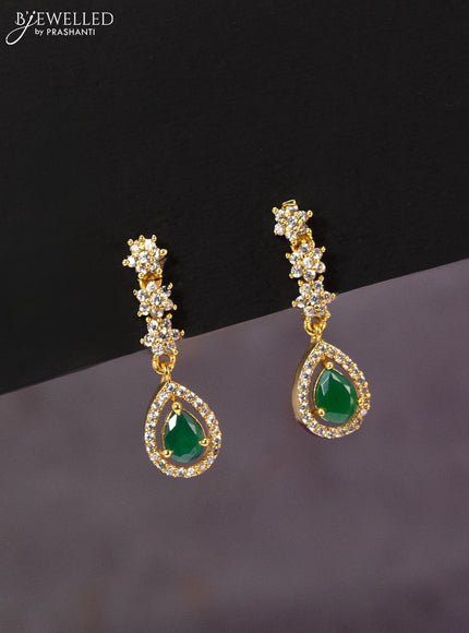 Antique haaram with emerald and cz stones