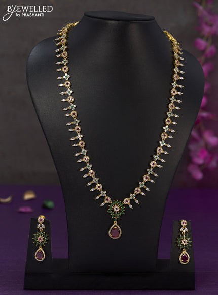 Antique haaram with kemp and cz stones