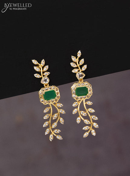 Antique haaram with emerald and cz stones