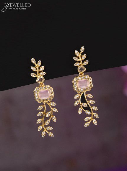 Antique haaram with baby pink and cz stones