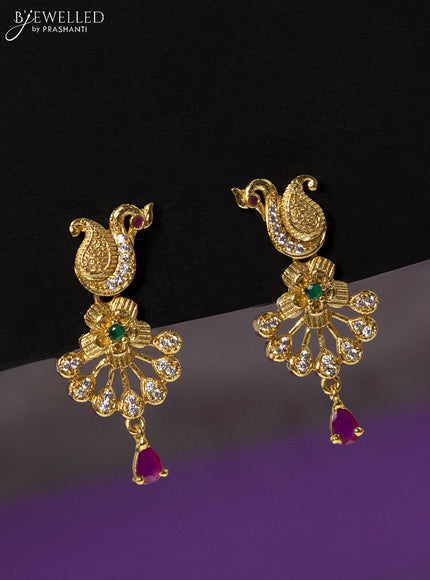 Antique haaram with ruby & cz stones and hanging