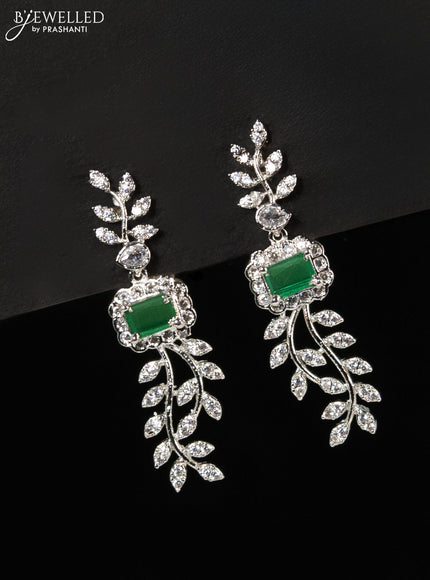 Zircon haaram with emerald and cz stones