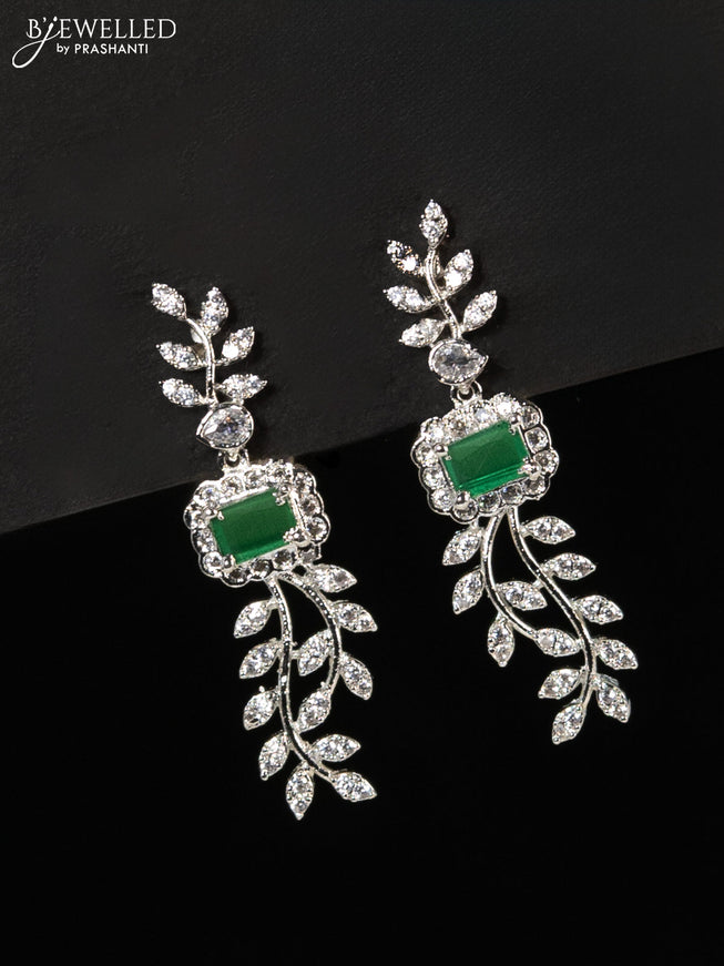 Zircon haaram with emerald and cz stones