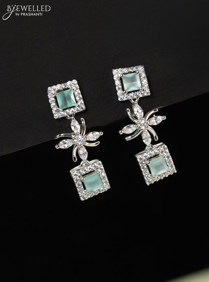 Zircon haaram with mint green and cz stones