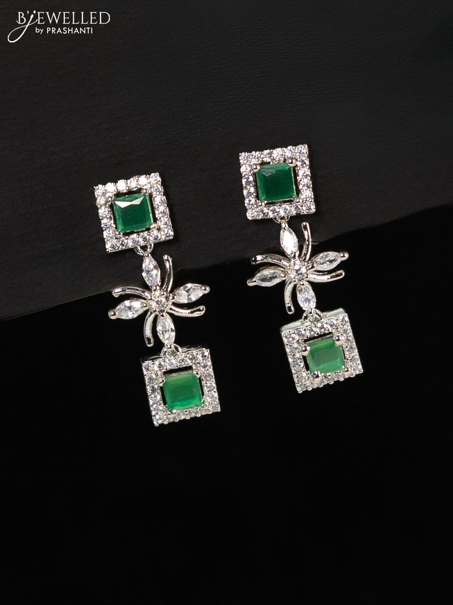 Zircon haaram with emerald and cz stones