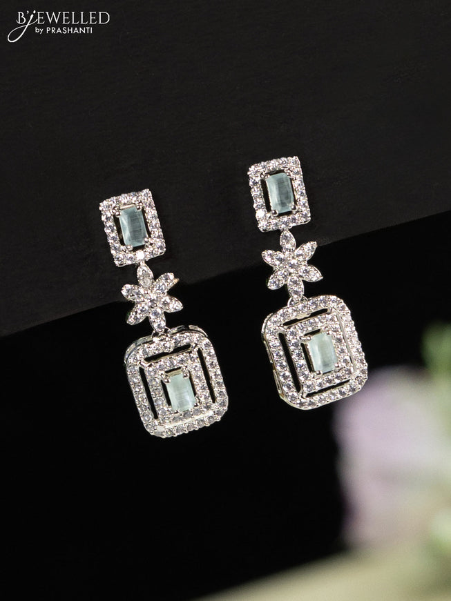 Zircon haaram with mint green and cz stones