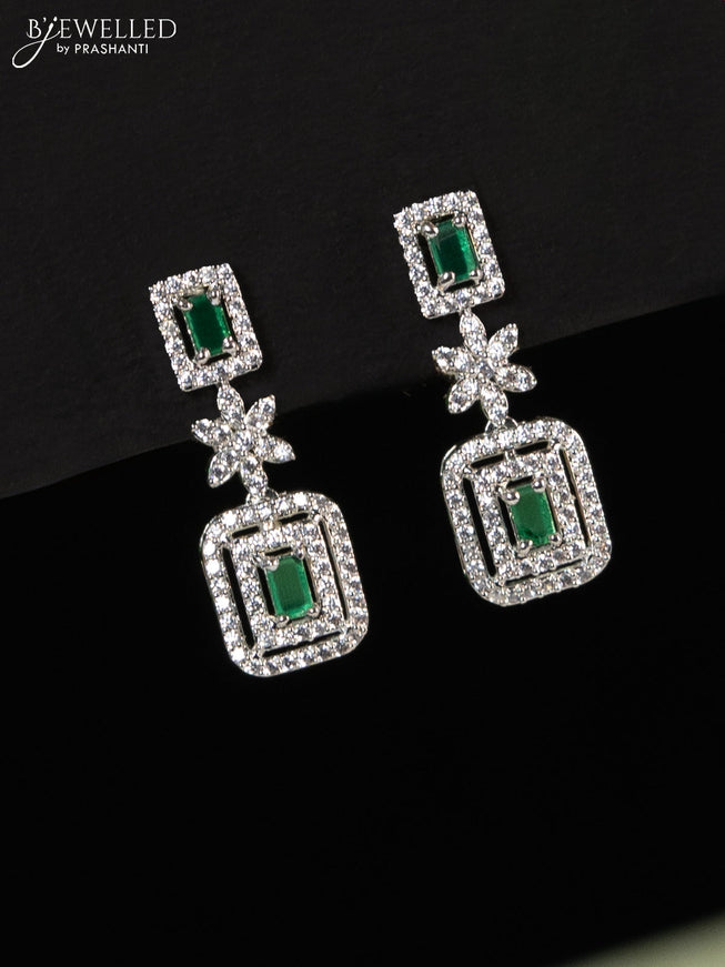 Zircon haaram with emerald and cz stones