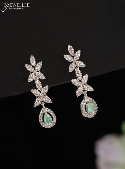 Zircon haaram with mint green and cz stones