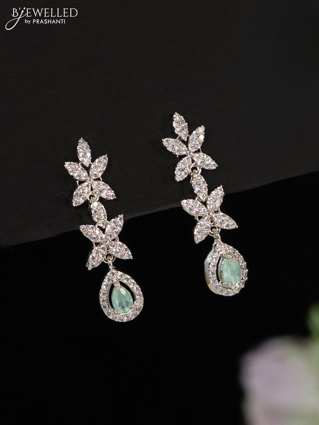 Zircon haaram with mint green and cz stones