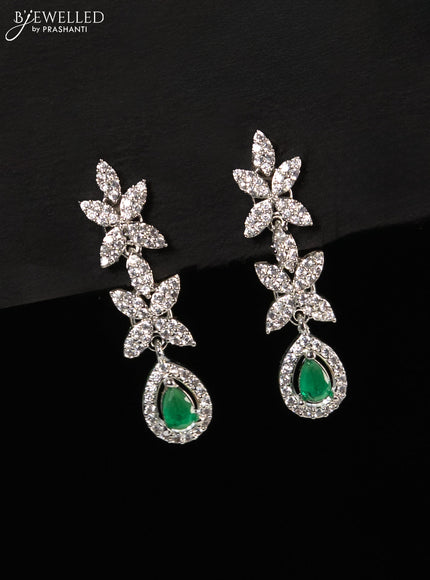 Zircon haaram with emerald and cz stones