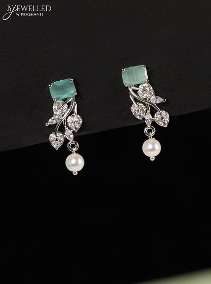 Zircon haaram with mint green and cz stones