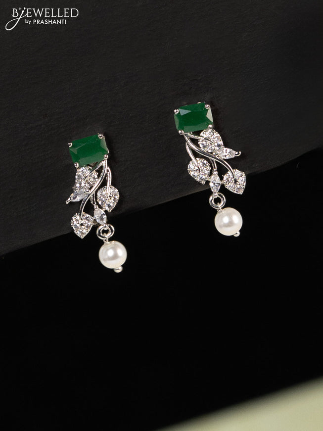 Zircon haaram with emerald and cz stones