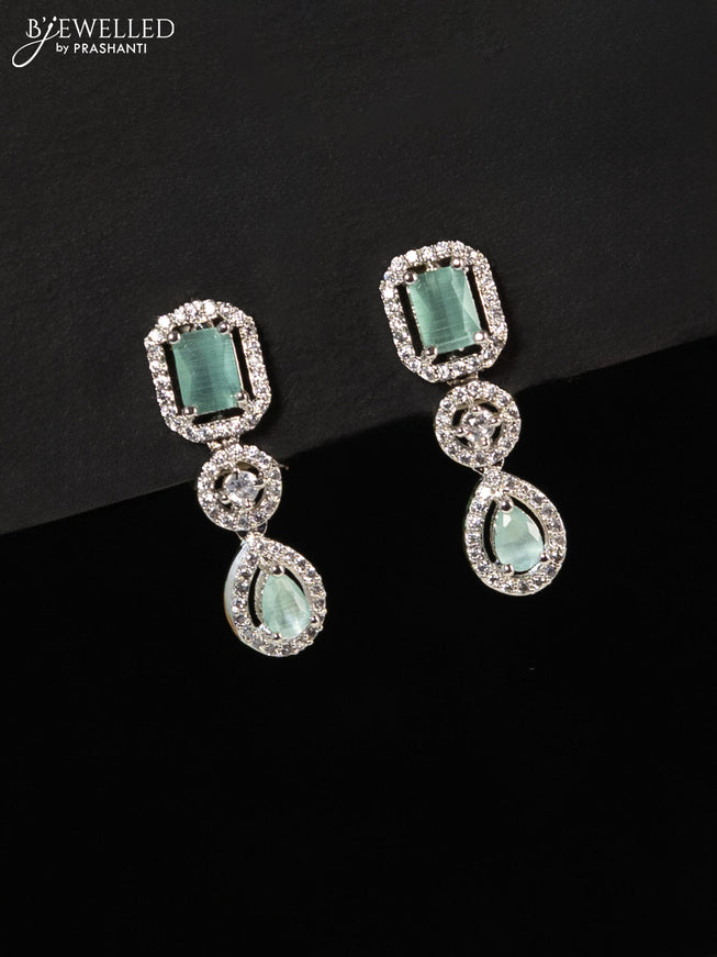 Zircon haaram with mint green and cz stones