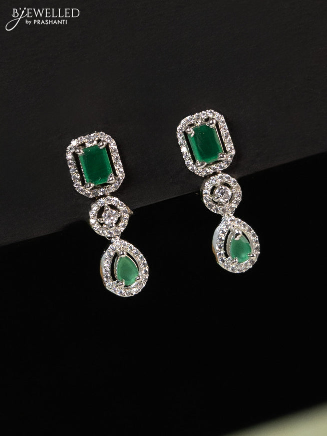 Zircon haaram with emerald and cz stones