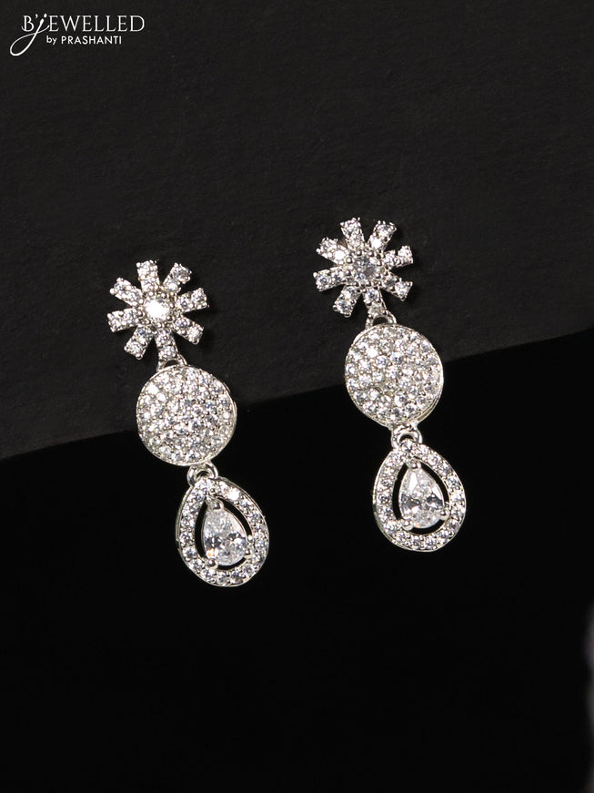 Zircon haaram with cz stones and hanging