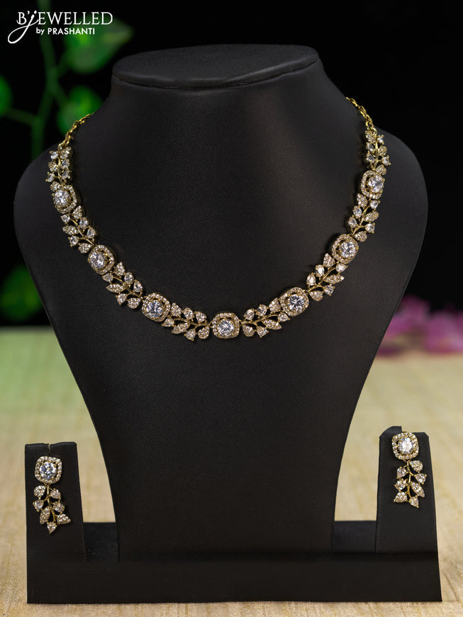 Necklace with cz stones in victorian finish