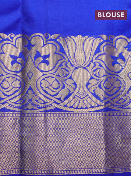 Roopam silk saree pastel blue and royal blue with allover zari weaves and rich zari woven border