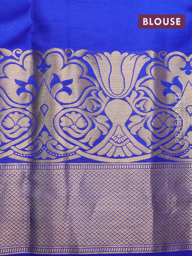 Roopam silk saree pastel blue and royal blue with allover zari weaves and rich zari woven border