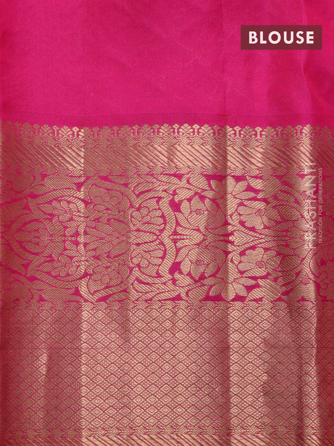 Roopam silk saree purple and pink with allover zari weaves and rich zari woven border