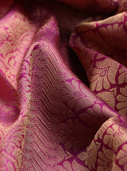 Roopam silk saree pink and purple with allover zari weaves and rich zari woven border