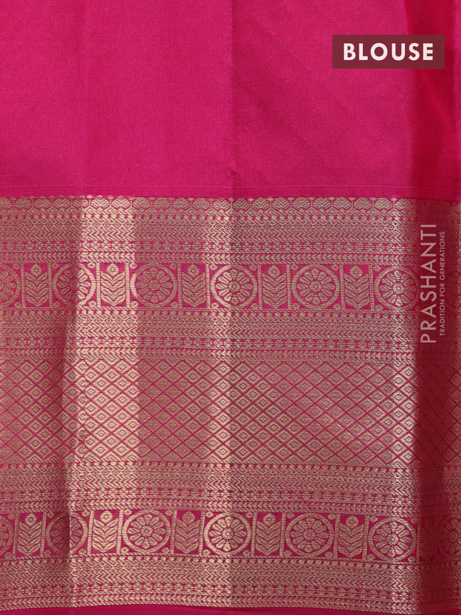 Roopam silk saree dual shade yellowish pink and pink with allover zari weaves and rich zari woven border