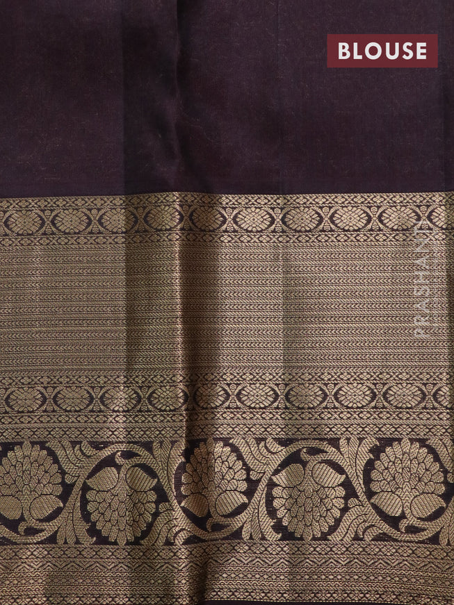 Roopam silk saree mehendi green and deep wine shade with allover zari weaves and rich zari woven border