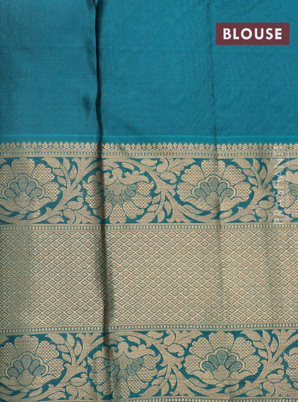 Roopam silk saree violet and peacock green with allover zari woven brocade weaves and long floral zari woven border