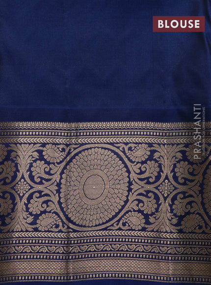 Roopam silk saree pastel purple and dark blue with allover zari weaves and rich zari woven border