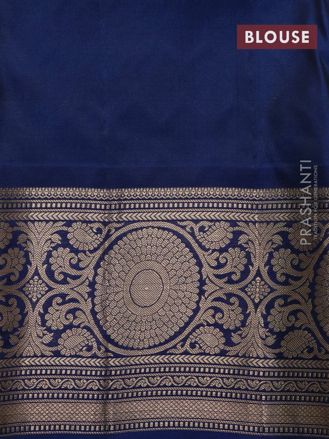 Roopam silk saree pastel purple and dark blue with allover zari weaves and rich zari woven border