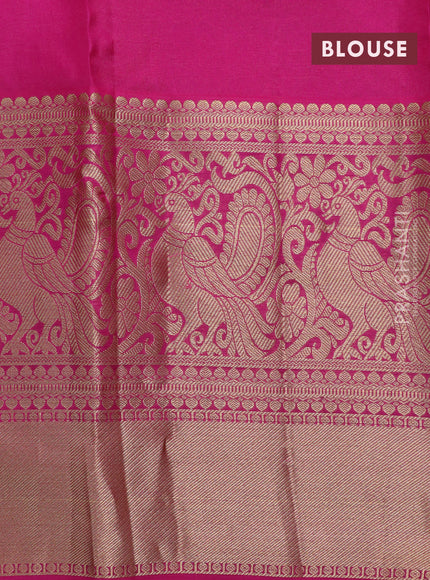 Roopam silk saree lavender shade and pink with allover zari woven brocade weaves and long annam zari woven border