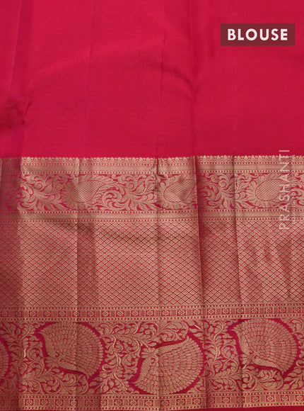 Roopam silk saree purple and pink with allover zari weaves and long rich zari woven border