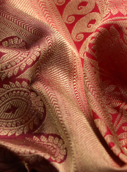 Roopam silk saree maroon and red with allover zari woven brocade weaves and long rich zari woven border