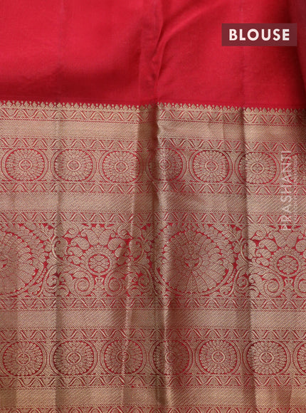 Roopam silk saree maroon and red with allover zari woven brocade weaves and long rich zari woven border