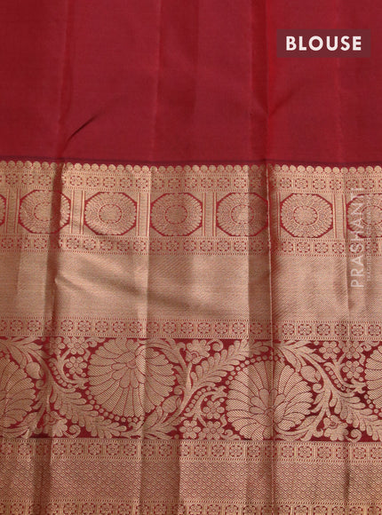 Roopam silk saree red and maroon with allover zari weaves and long rich zari woven border