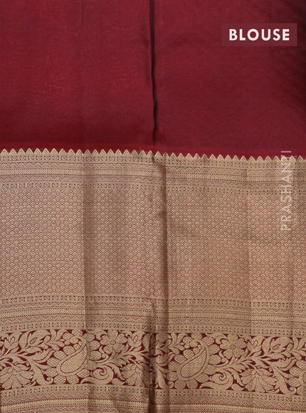 Roopam silk saree grey shade and dark magenta pink with allover zari woven brocade weaves and long rich zari woven border