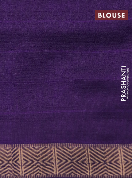 Semi georgette saree deep violet with allover bandhani prints and zari woven border