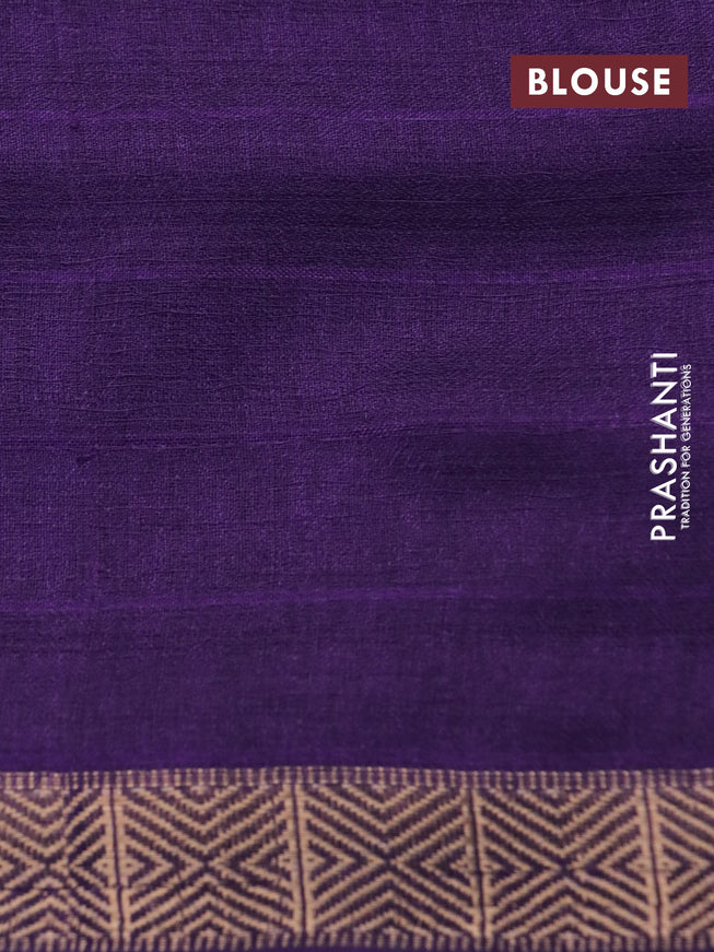 Semi georgette saree deep violet with allover bandhani prints and zari woven border