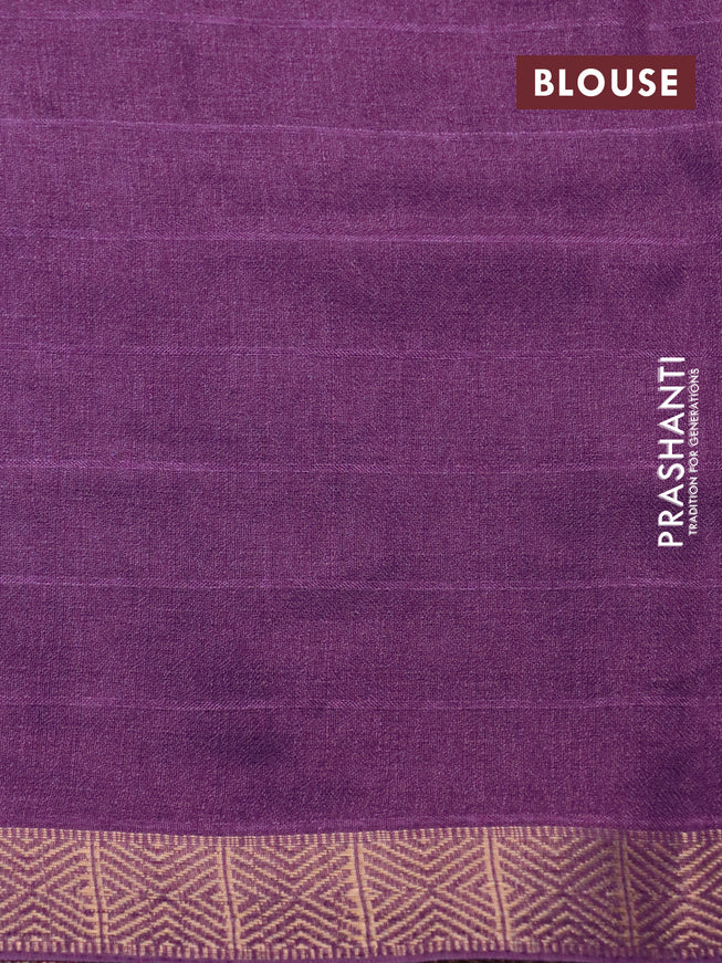 Semi georgette saree lavender shade with allover bandhani prints and zari woven border