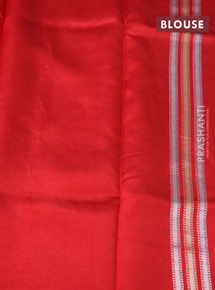 Banarasi poona silk saree red with zari woven buttas and zari woven floral butta border