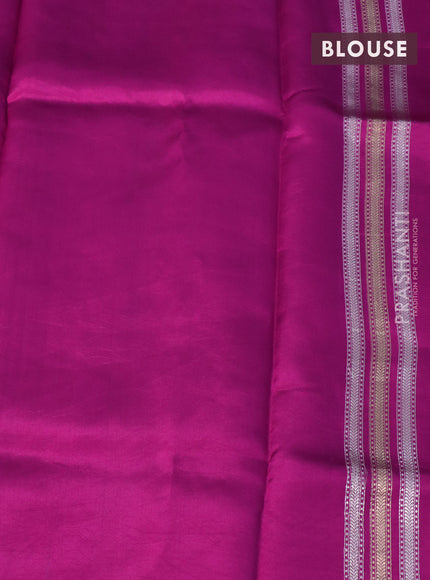 Banarasi poona silk saree pink with silver & gold zari woven buttas and zari woven floral butta border